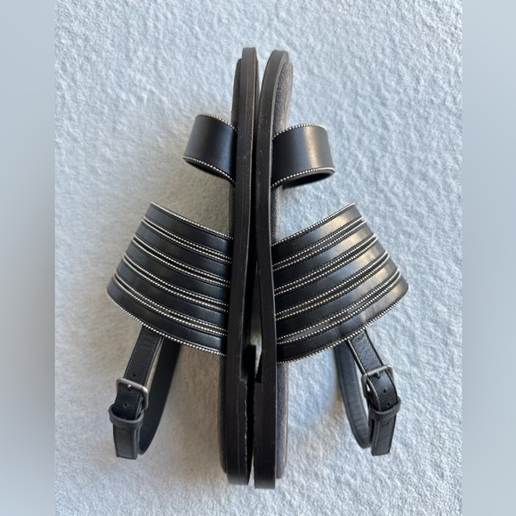 SOLD  CUCINELLI womens Sandals Black Metallic Beaded Leather Slide 37 US 7‎ - Picture 5 of 11